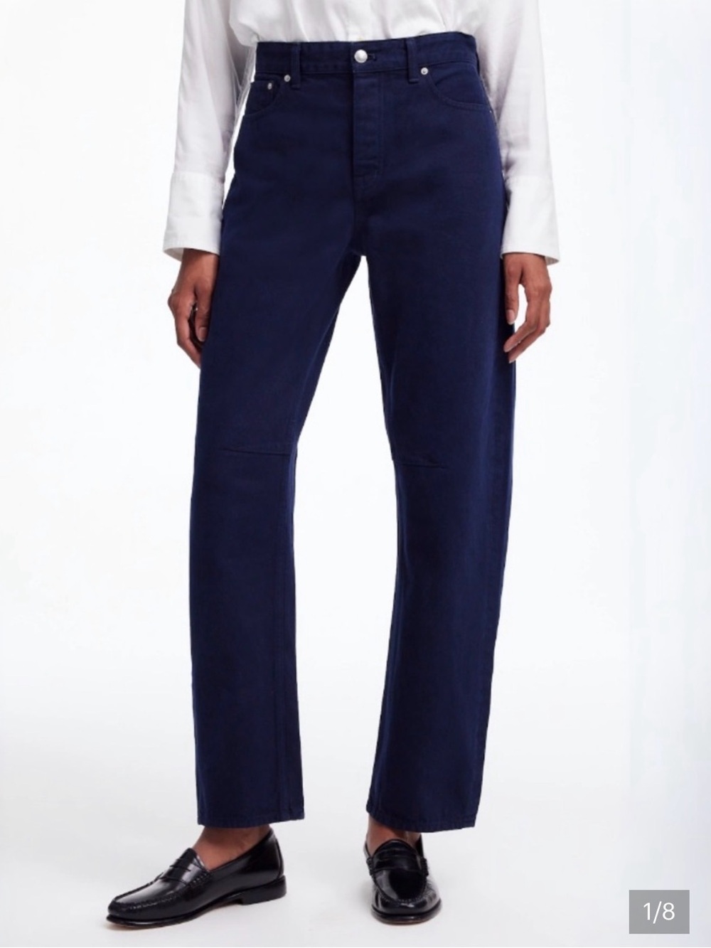 Madewell Darted Barrel-Leg Jeans in Navy
